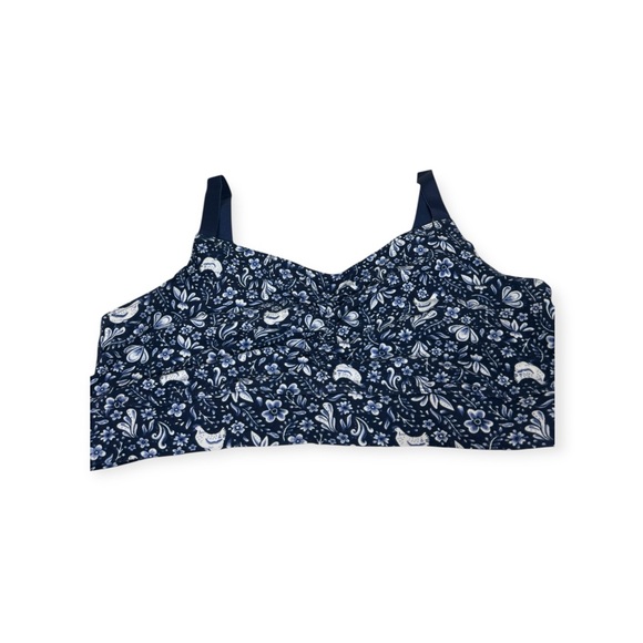Duluth Trading Company bralette in blue flower and chicken print size 1X - Picture 1 of 7